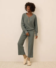 clearance thermal waffle henley pullover