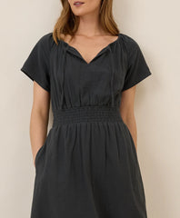 clearance coastal double gauze boho midi dress