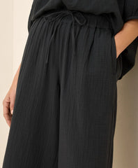 clearance coastal double gauze split hem pant