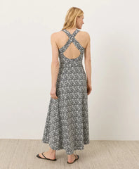 clearance fit & flare open back maxi dress