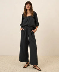clearance coastal double gauze split hem pant