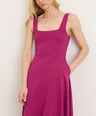clearance fit & flare square neck dress