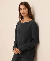 clearance luxe knit boatneck sweater