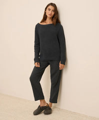 clearance luxe knit boatneck sweater