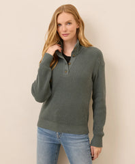 clearance luxe knit henley sweater