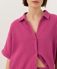 clearance coastal double gauze oversized shirt
