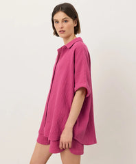 clearance coastal double gauze oversized shirt