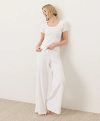 clearance pointelle wide leg pant