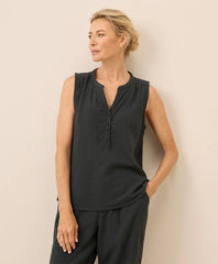 clearance coastal double gauze henley tank