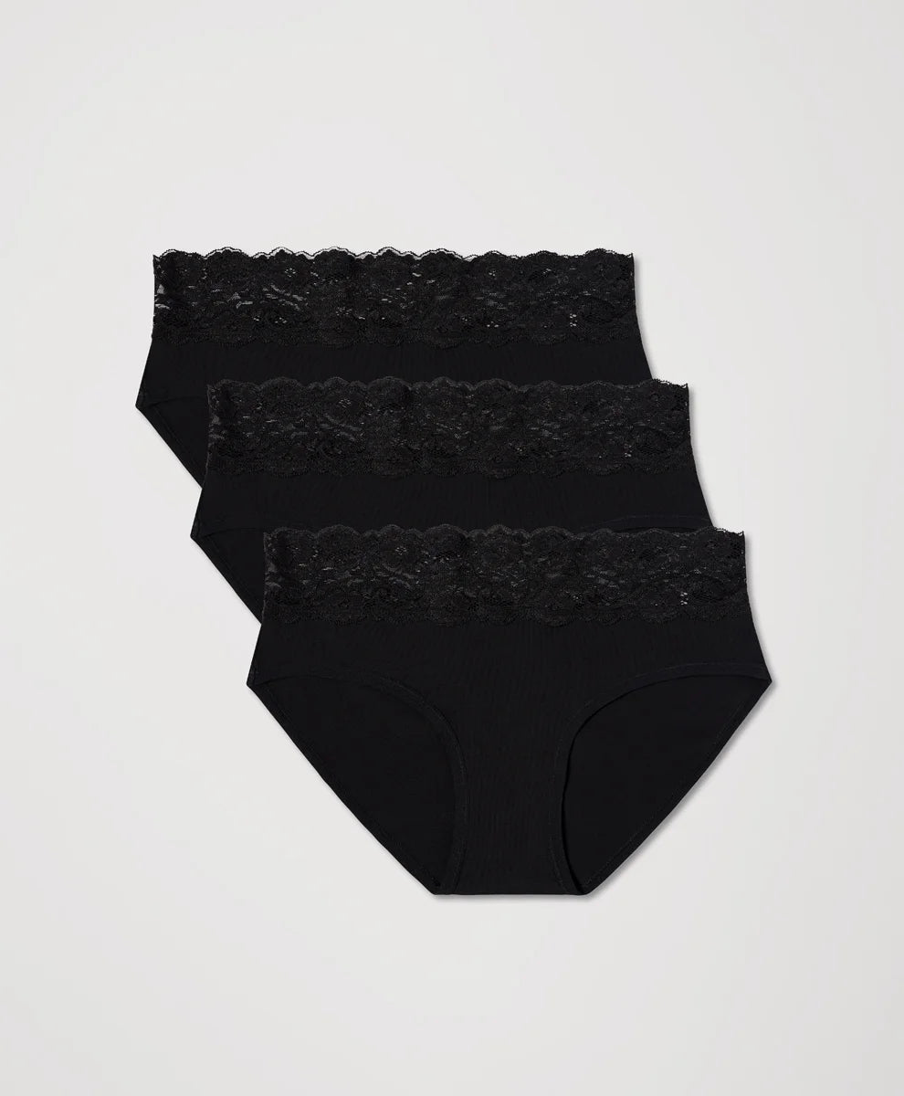 lace waist brief 3-pack