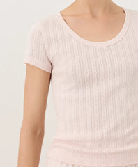 clearance pointelle scoop neck tee