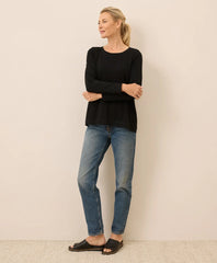 clearance luxe stretch jersey swing long sleeve tee