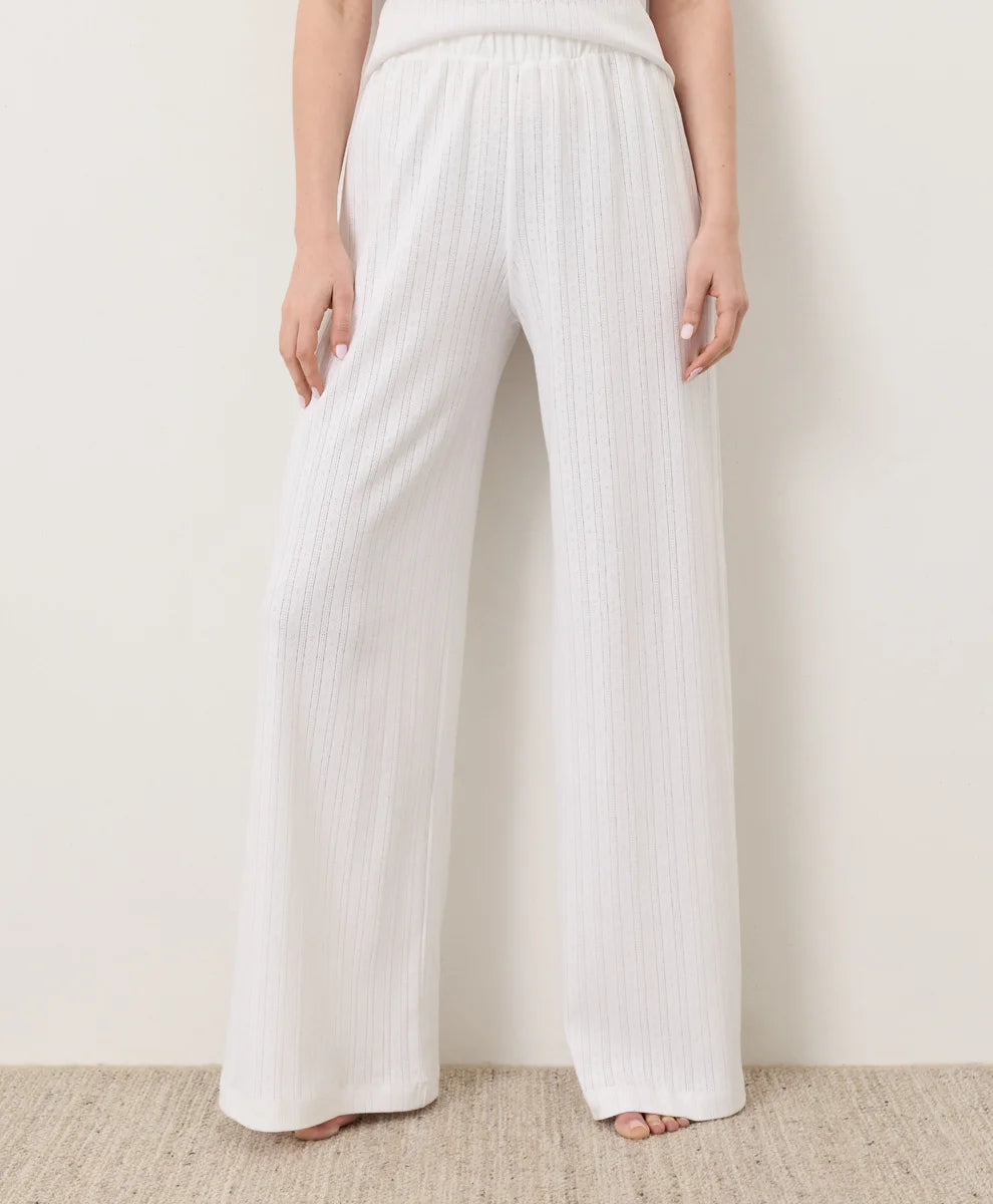 clearance pointelle wide leg pant