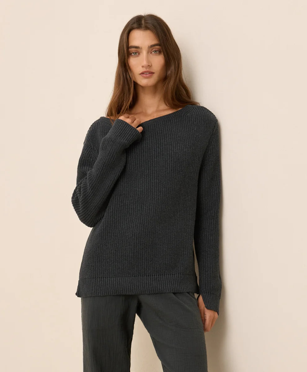 clearance luxe knit boatneck sweater