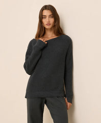 clearance luxe knit boatneck sweater
