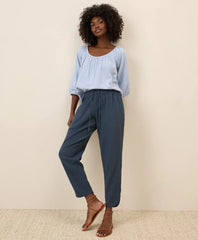 clearance coastal double gauze tapered pull-on pant