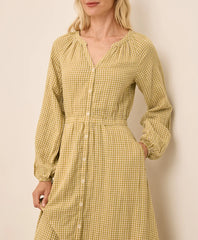 clearance coastal double gauze poet sleeve dress