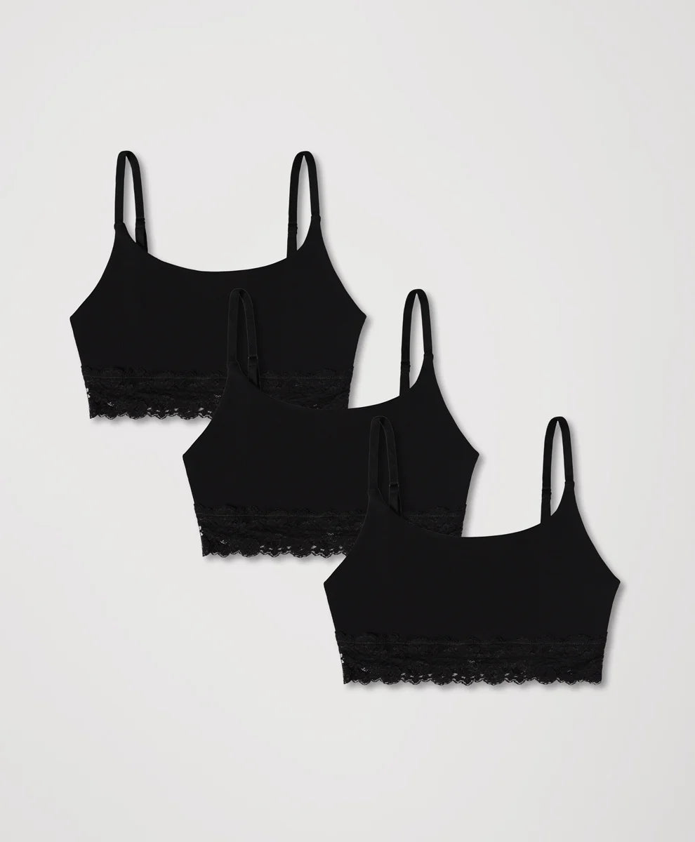 lace modern scoop bralette 3-pack