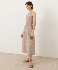 clearance coastal double gauze smocked dress
