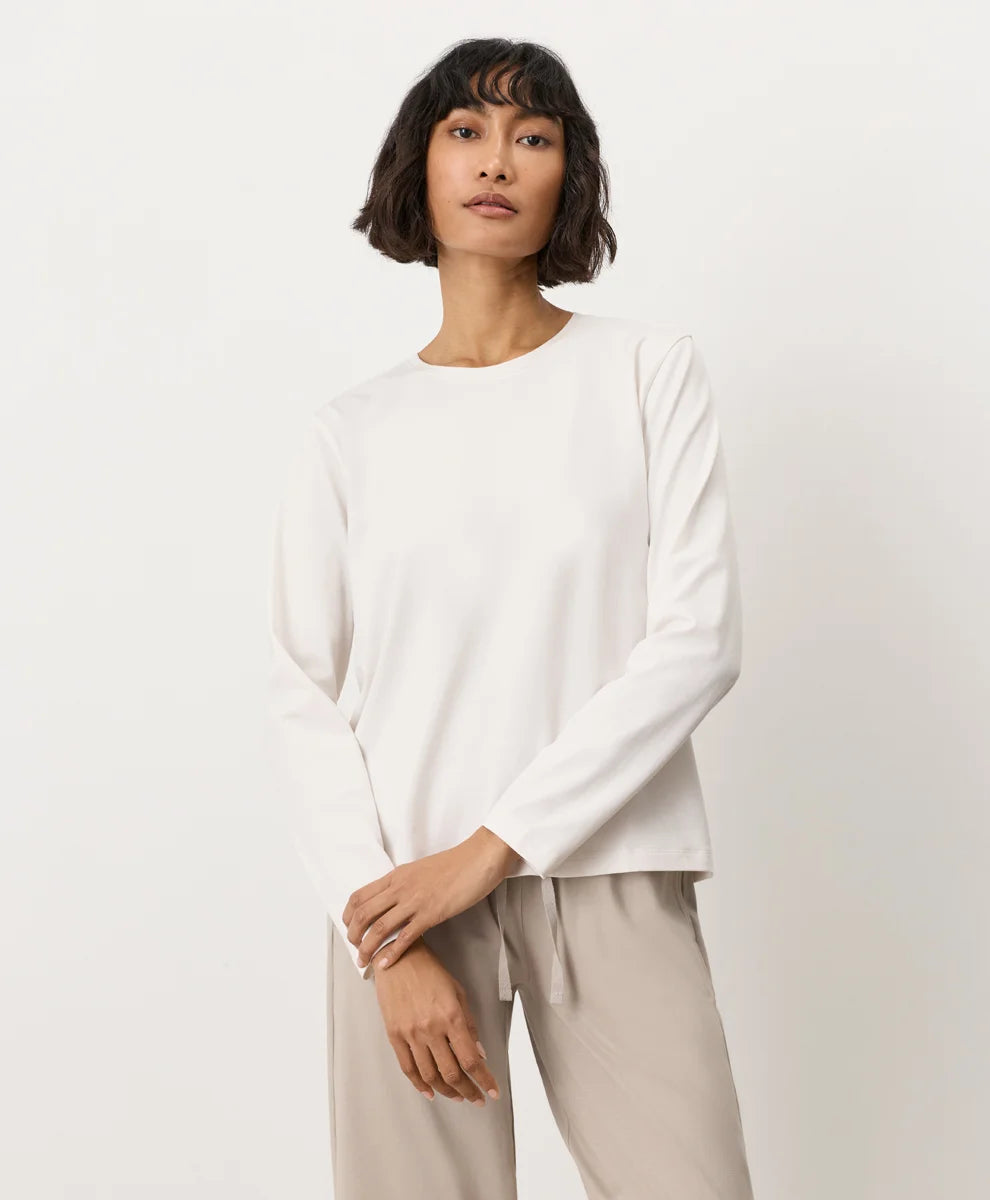 clearance luxe essential crewneck long sleeve tee