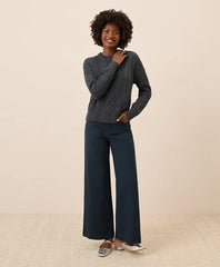 clearance luxe knit cable crew sweater