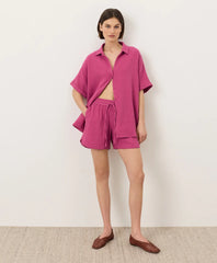 clearance coastal double gauze curved hem short