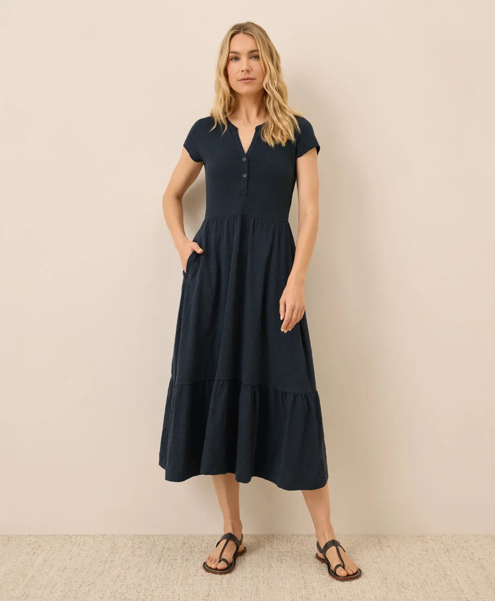 clearance relaxed slub henley market dress