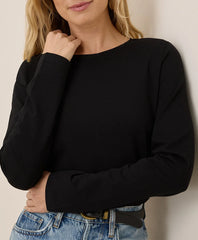 clearance luxe stretch jersey slim long sleeve tee