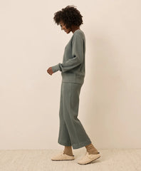 clearance thermal waffle wide leg pant