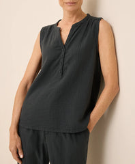 clearance coastal double gauze henley tank