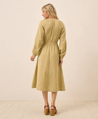 clearance coastal double gauze poet sleeve dress