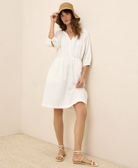 clearance coastal double gauze peasant dress