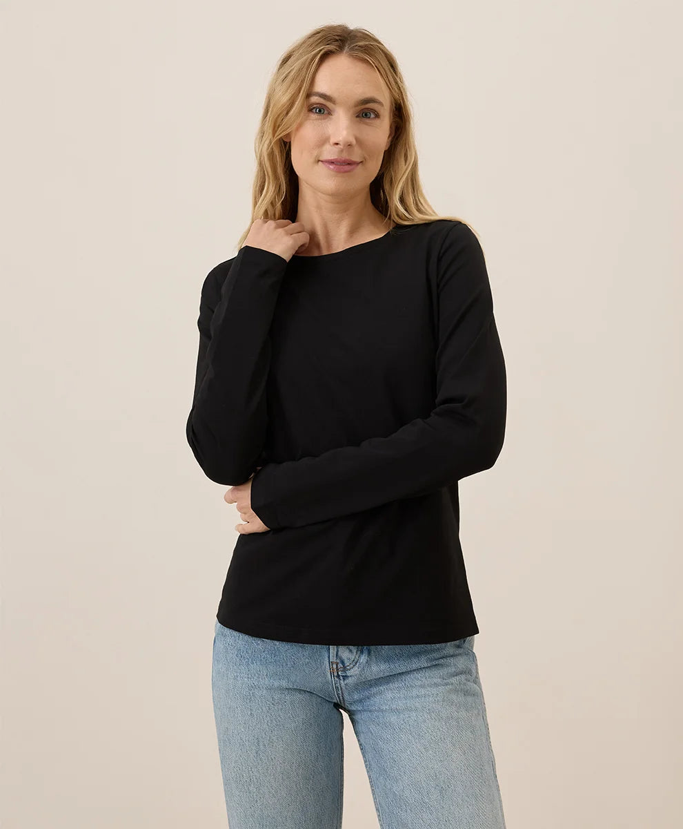 clearance luxe stretch jersey slim long sleeve tee