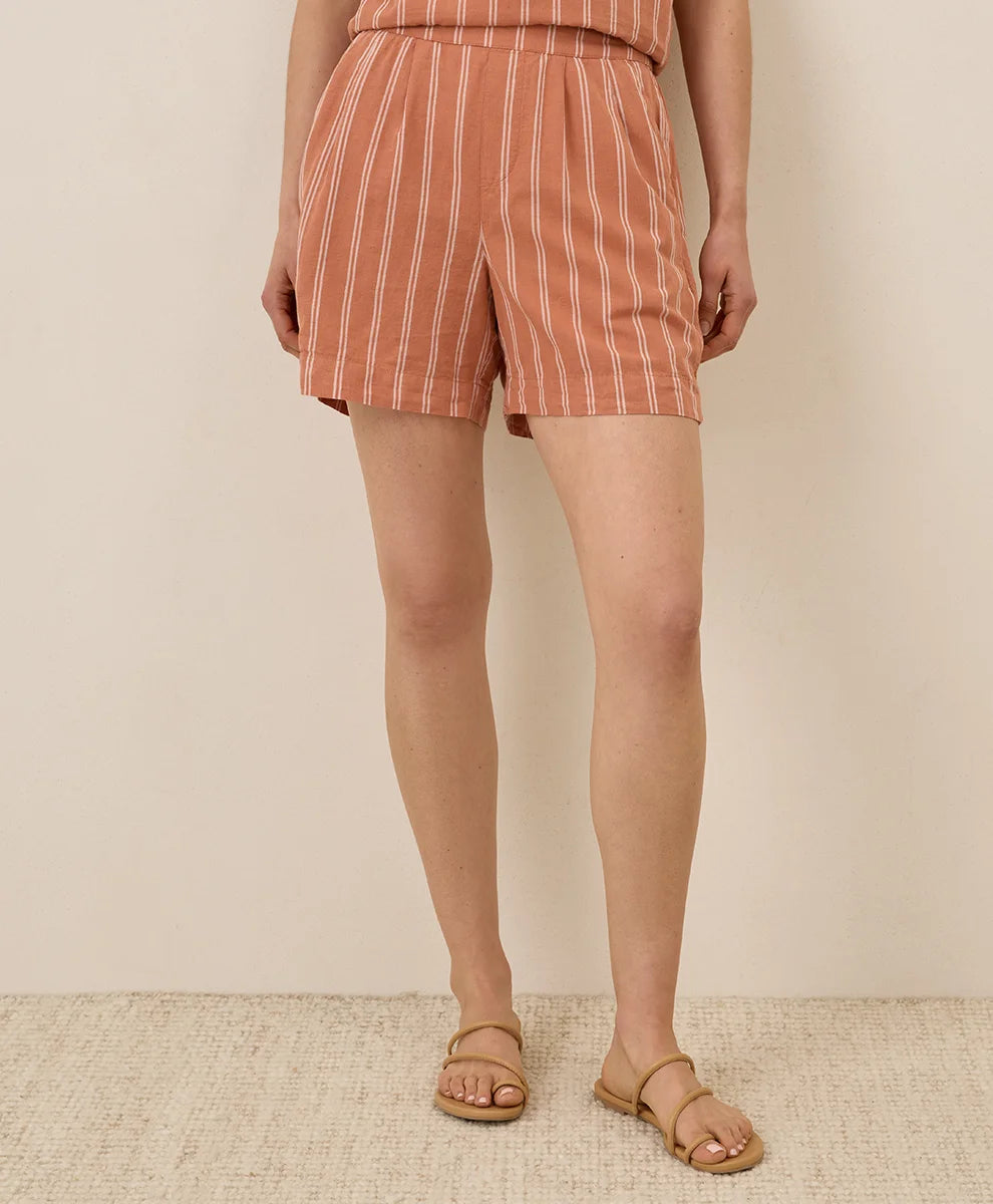 clearance canopy linen blend high-waisted short