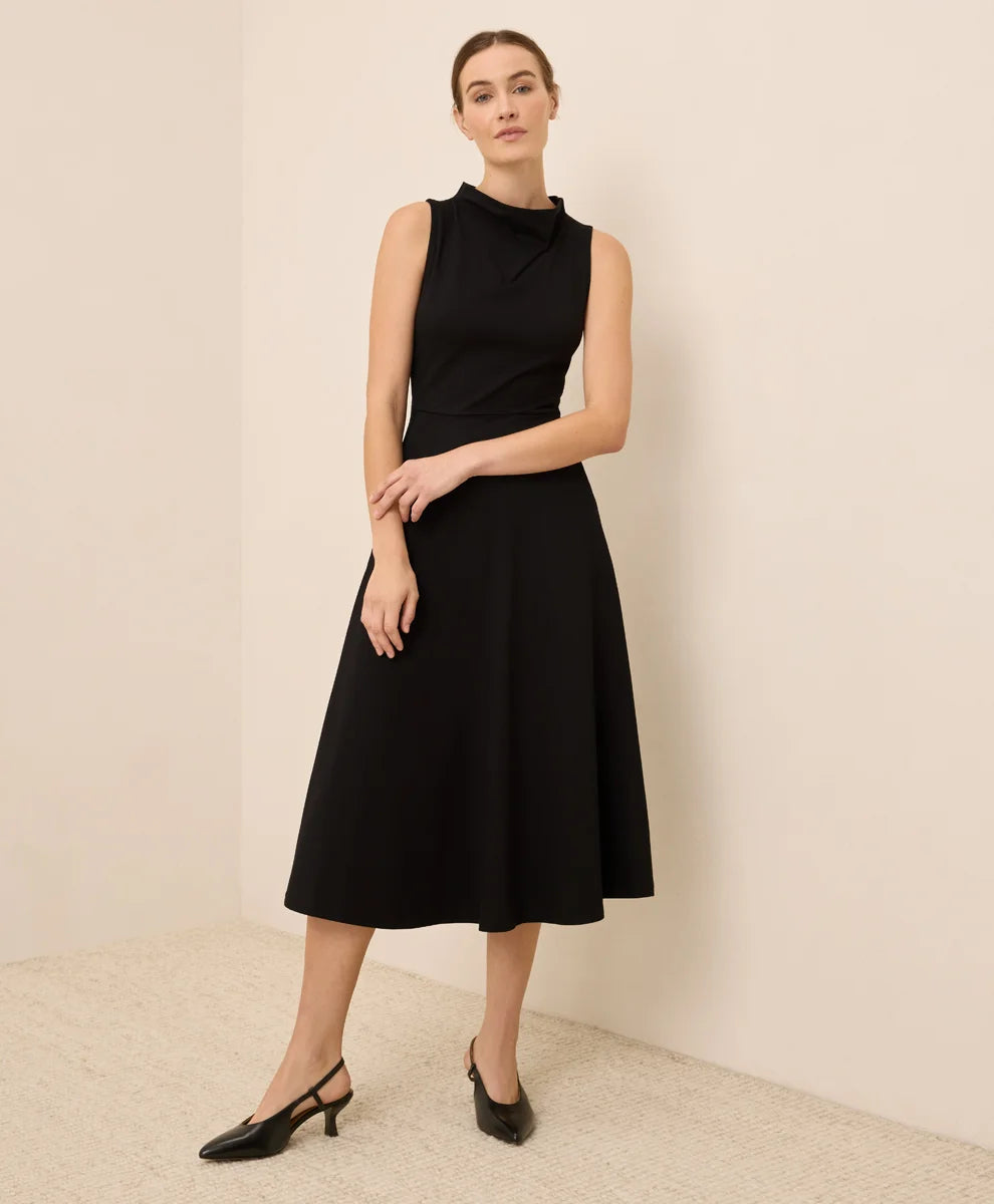clearance fit & flare cowl neck dress