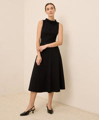 clearance fit & flare cowl neck dress